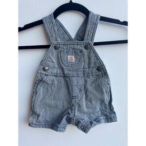 Carhartt Train Conductor Striped Short Overalls Size 6 Months